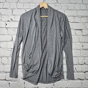 Lucy Steel Gray Long Sleeve Open Cardigan Sweater‎ With Pockets Size Extra Small